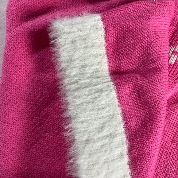 HELLO KITTY KNIT DRESS PINK SNOWFLAKES BOW SIZE LARGE NWT - Picture 6 of 8